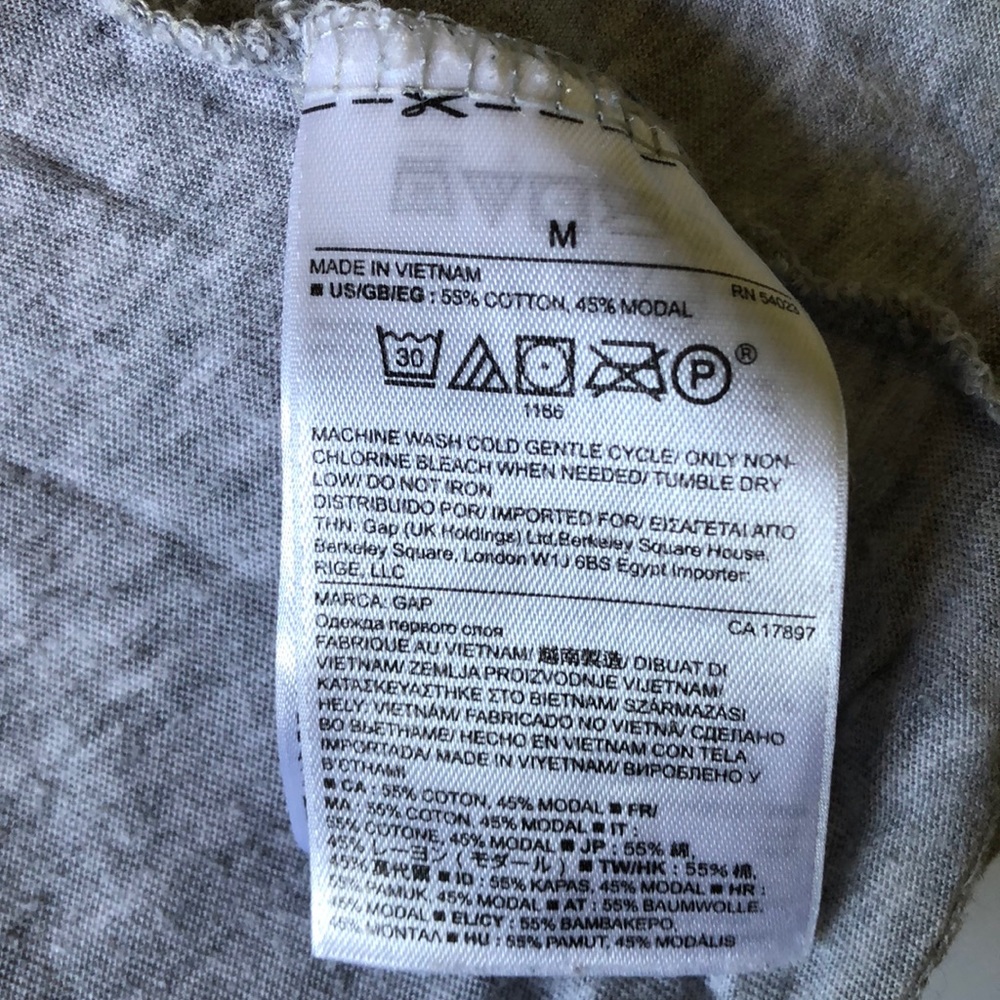 Gap, Basic Grey T-shirt, Medium - Picture 7 of 7